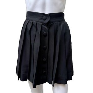 Barneys New York Pleated Wool-Blend Skirt | Size 42